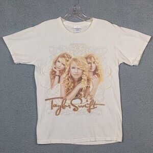 Taylor Swift Fearless Concert Tour Cream Light Yellow Womens Small 2009 Rare